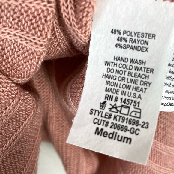 FANTASTIC FAWN Soft Rose Boho Rib Knit Sweater NEW - Picture 8 of 8